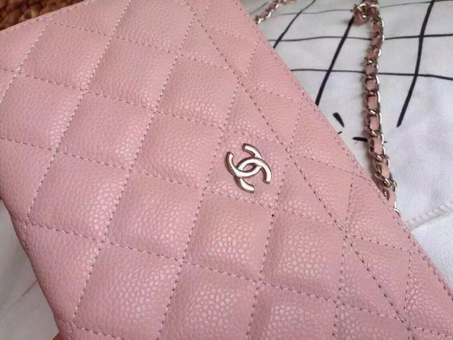 Chanel Wallet On Chain Pink Caviar Silver Hardware for Sale