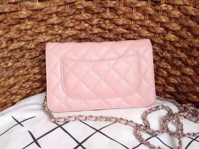 Chanel Wallet On Chain Pink Caviar Silver Hardware for Sale