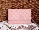 Chanel Wallet On Chain Pink Caviar Silver Hardware for Sale