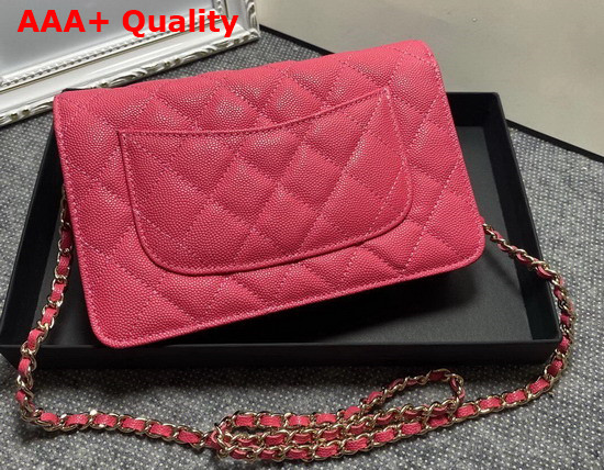 Chanel Wallet On Chain Pink Grained Calfskin Replica