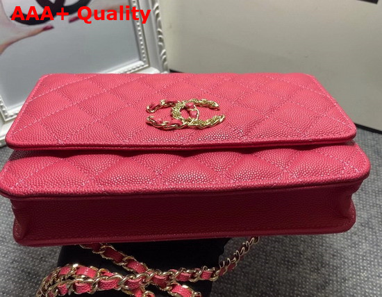 Chanel Wallet On Chain Pink Grained Calfskin Replica