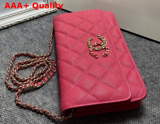 Chanel Wallet On Chain Pink Grained Calfskin Replica