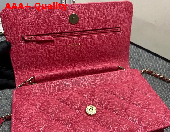 Chanel Wallet On Chain Pink Grained Calfskin Replica