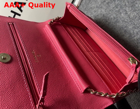 Chanel Wallet On Chain Pink Grained Calfskin Replica