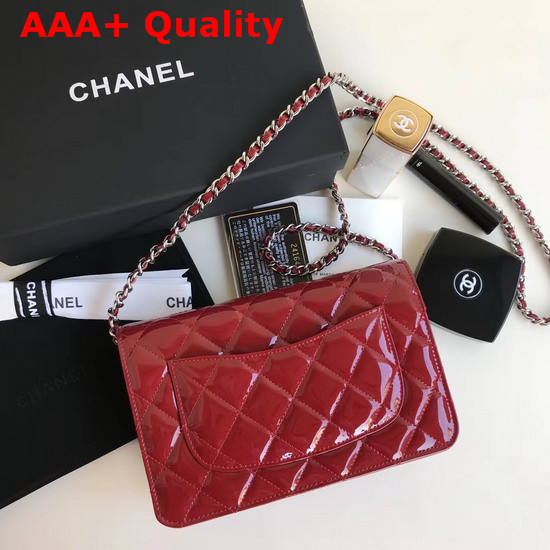 Chanel Wallet On Chain Red Patent Leather Replica