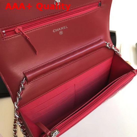 Chanel Wallet On Chain Red Patent Leather Replica