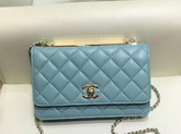 Chanel Wallet On Chain Turquoise Quilted Lambskin