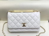 Chanel Wallet On Chain White Quilted Lambskin