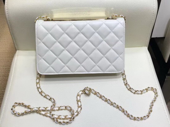 Chanel Wallet On Chain White Quilted Lambskin