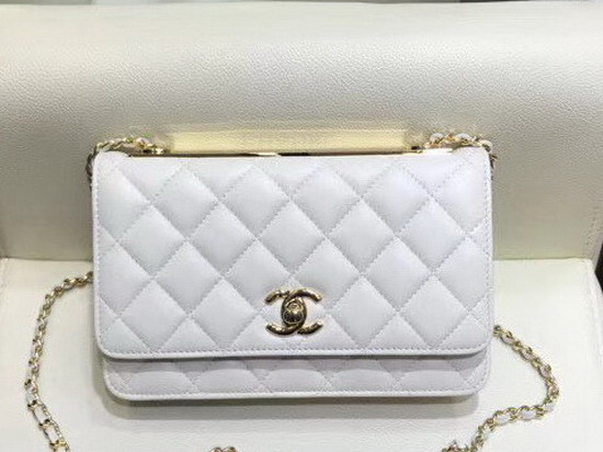 Chanel Wallet On Chain White Quilted Lambskin