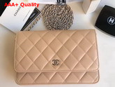 Chanel Wallet on Chain in Beige Lambskin Replica