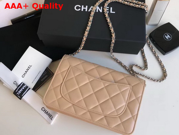 Chanel Wallet on Chain in Beige Lambskin Replica