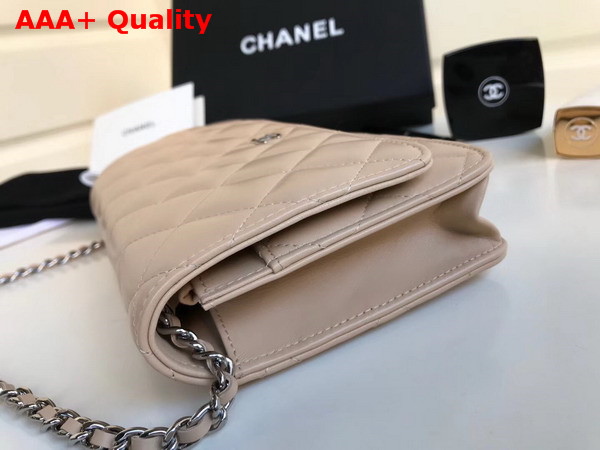 Chanel Wallet on Chain in Beige Lambskin Replica