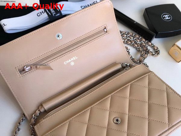 Chanel Wallet on Chain in Beige Lambskin Replica