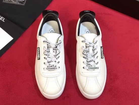 Chanel White Leather Sneakers