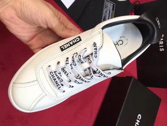 Chanel White Leather Sneakers