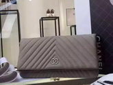 Chevron Evening Clutch Light Grey Lambskin for Sale