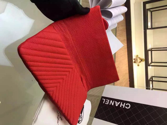 Chevron Evening Clutch Red Lambskin for Sale