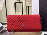 Chevron Evening Clutch Red Lambskin for Sale