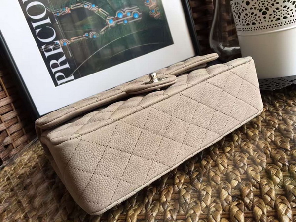 Classic Flap Bag Beige Suede Leather Silver Hardware for Sale