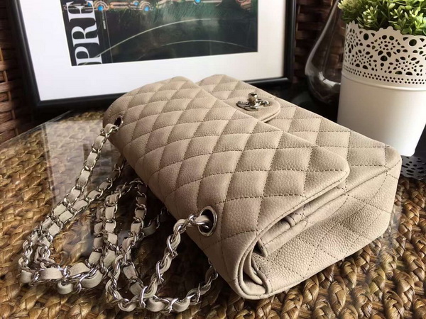 Classic Flap Bag Beige Suede Leather Silver Hardware for Sale