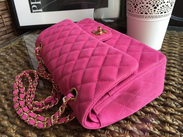 Classic Flap Bag Pink Suede Leather Gold Hardware for Sale