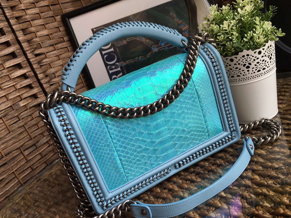 Le Boy with Handle Real Python Turquoise for Sale