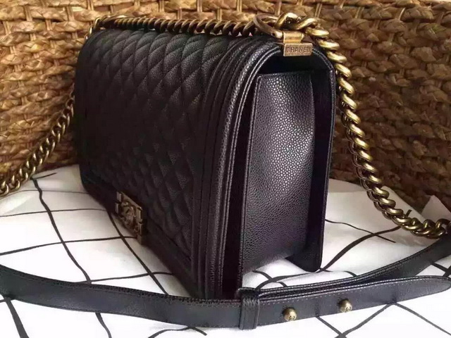 Medium Boy Chanel Flap Bag Black Caviar for Sale