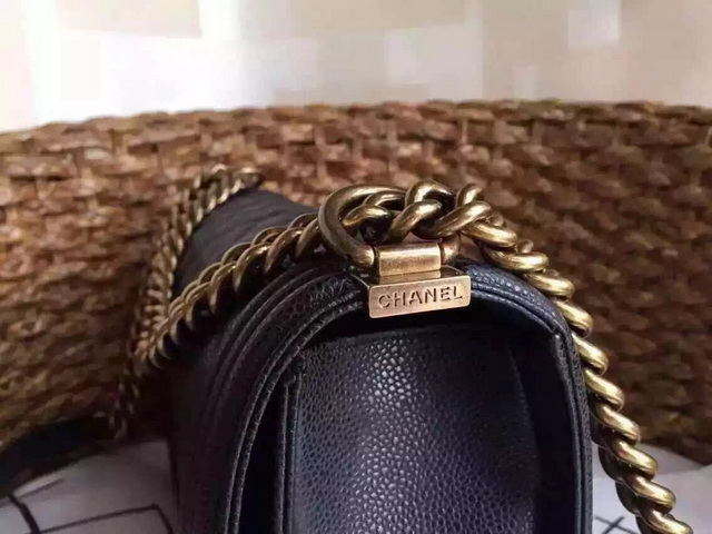 Medium Boy Chanel Flap Bag Black Caviar for Sale