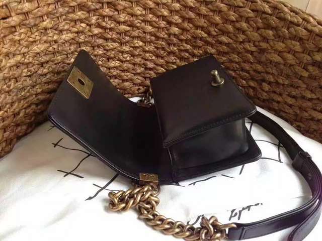 Small Boy Chanel Flap Bag Black Lambskin Gold Hardware for Sale