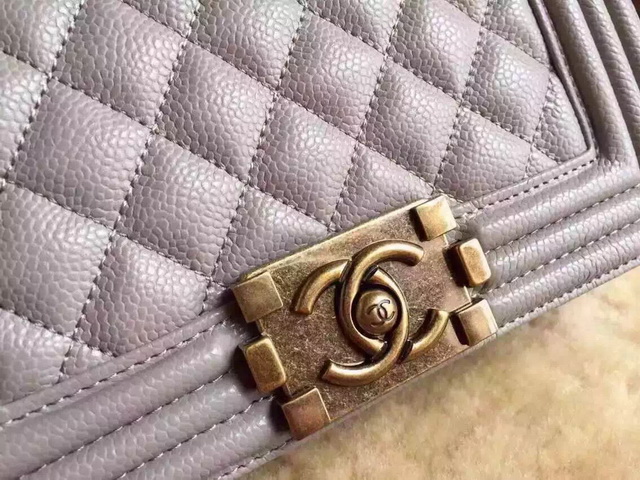 Small Boy Chanel Flap Bag Grey Caviar Gold Hardware for Sale