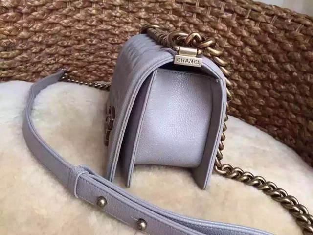 Small Boy Chanel Flap Bag Grey Caviar Gold Hardware for Sale