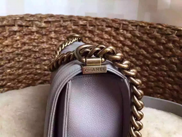 Small Boy Chanel Flap Bag Grey Caviar Gold Hardware for Sale