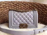 Small Boy Chanel Flap Bag Grey Caviar Gold Hardware for Sale