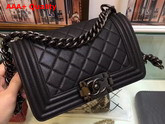 Small Boy Chanel Handbag in Black Caviar Calfskin with Black Hardware Replica