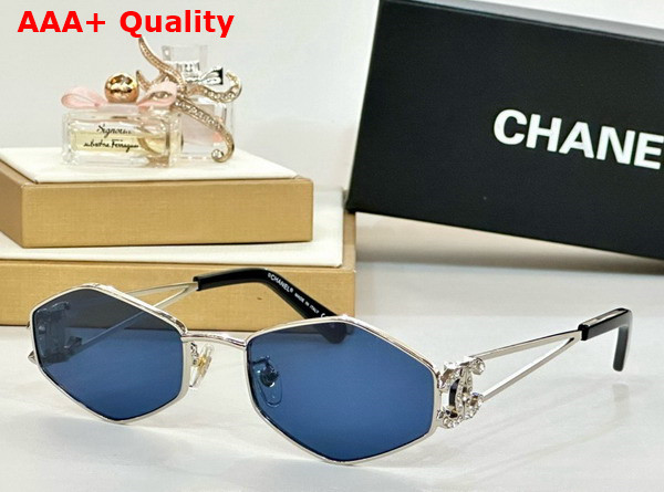 Chanel Oval Sunglasses in Blue 25028 Replica