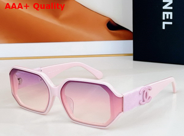 Chanel Rectangle Sunglasses in Pink 25025 Replica