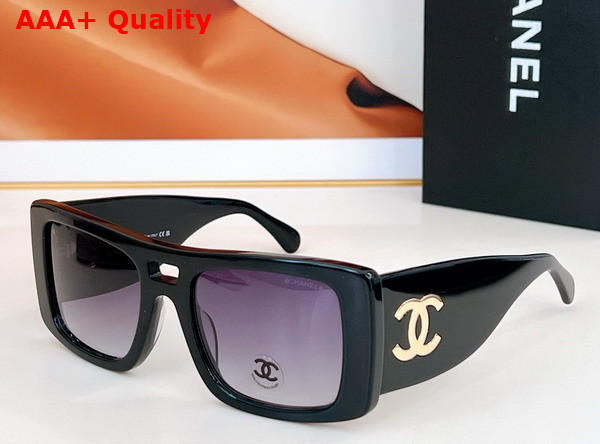 Chanel Shield Sunglasses in Black 25026 Replica