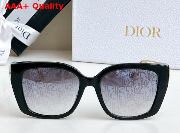 Dior 30Montaigne S13F Black Square Sunglasses Dior Oblique Lens Replica