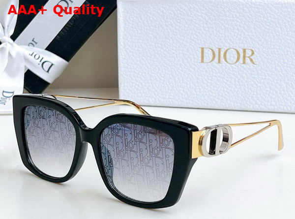 Dior 30Montaigne S13F Black Square Sunglasses Dior Oblique Lens Replica