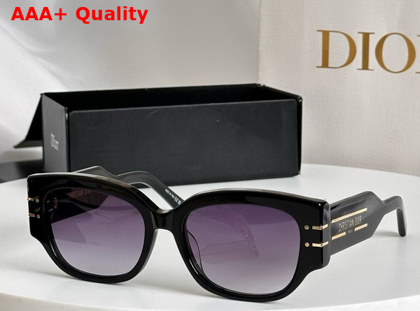 DiorSignature S13F Black Rectangular Sunglasses Replica