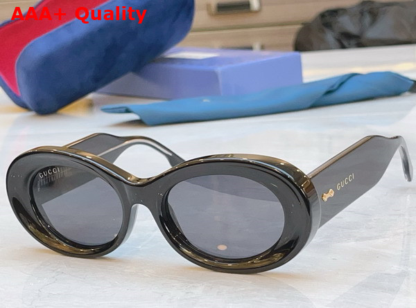 Gucci Oval Frame Sunglasses in Black Acetate 778271 Replica