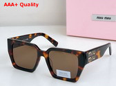 Miu Miu Logo Square Sunglasses in Leopard Replica