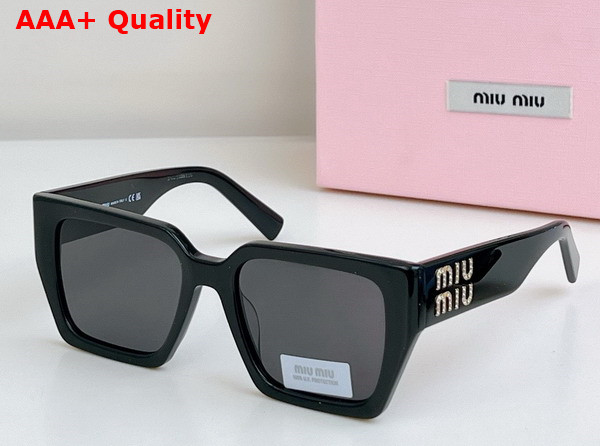 Miu Miu Logo Square Sunglasses in Leopard Replica