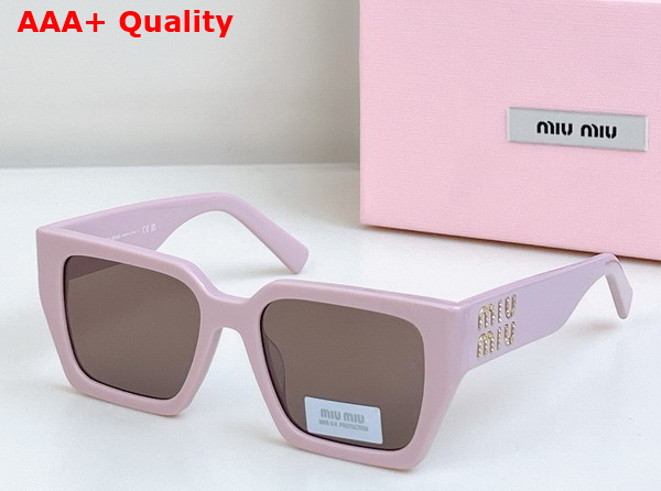 Miu Miu Logo Square Sunglasses in Leopard Replica