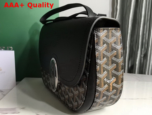 Goyard 233 Bag Black Goyardine Canvas and Chevroches Calfskin Replica