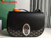 Goyard 233 Bag Black Goyardine Canvas and Chevroches Calfskin Replica