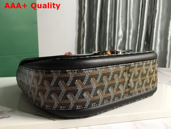 Goyard 233 Bag Black Goyardine Canvas and Chevroches Calfskin Replica