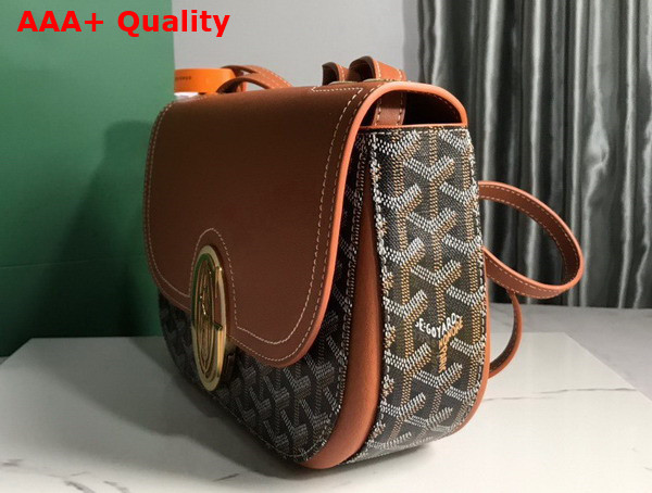 Goyard 233 Bag Black Tan Goyardine Canvas and Chevroches Calfskin Replica