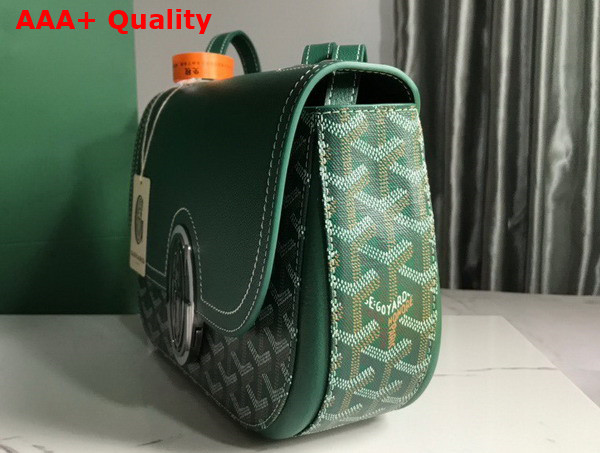 Goyard 233 Bag Green Goyardine Canvas and Chevroches Calfskin Replica